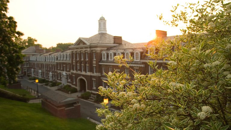 quad building at sunrise